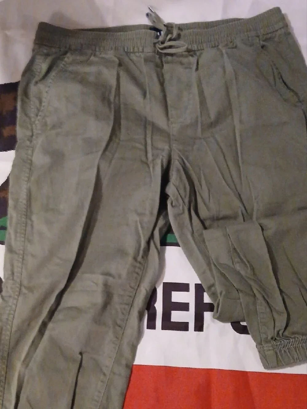 GAP Olive Green Cargo Pants with Elastic Waist
